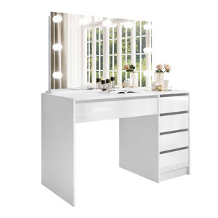 Crystal effect dressing on sale table mirror